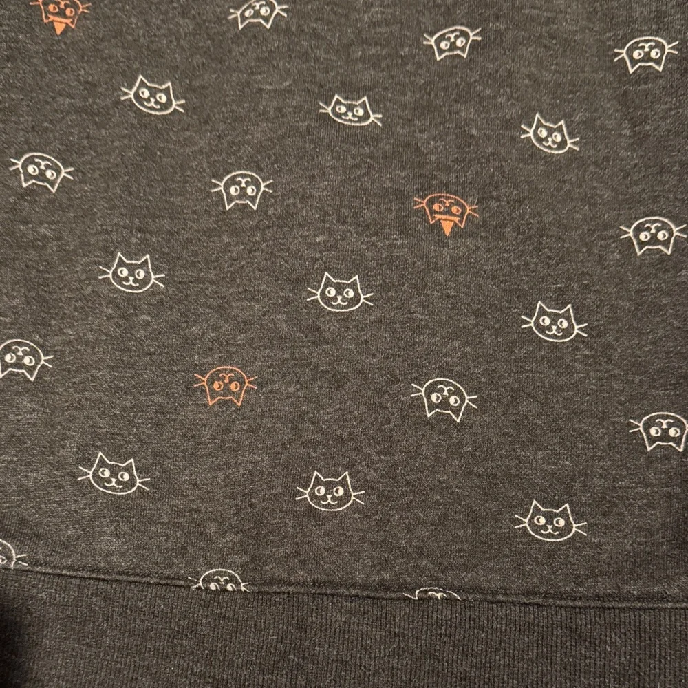 Cat & Jack Dark Gray Zip-Up Sweater with Cat Print - Picture 7 of 7